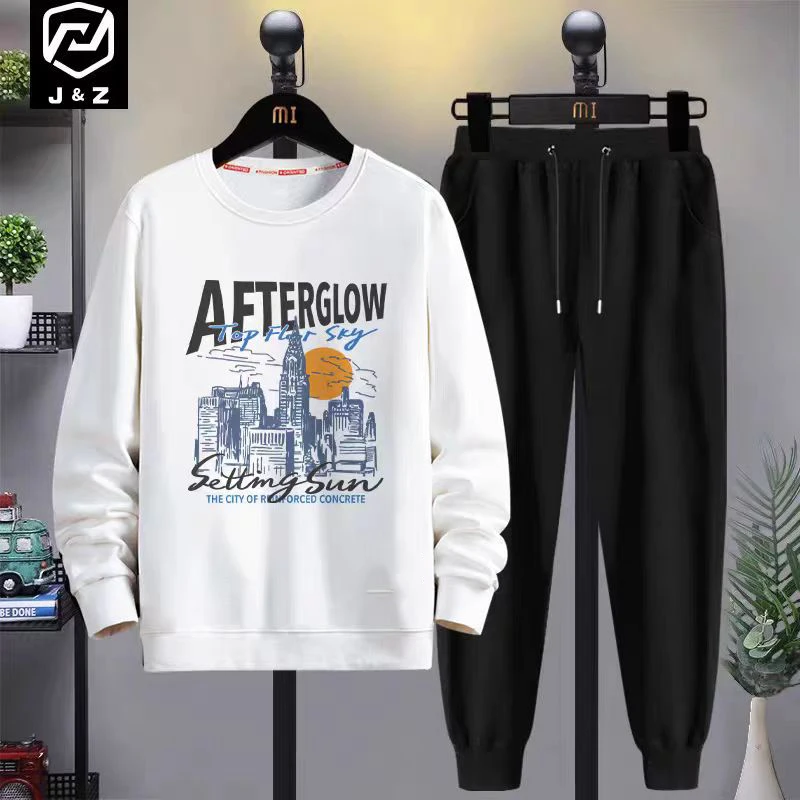 

2025-26 Autumn/Winter New Y2K Sports Set Ins Style 3D Printed Round Neck Casual Men's Fashion Sports Two Piece Set