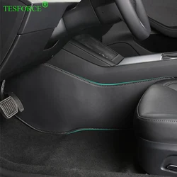 For Tesla Model 3 Highland Central Control Side Defense Kick Pad Nappa Leather Model Y 2023 Right Rudder Protective Foot Pad