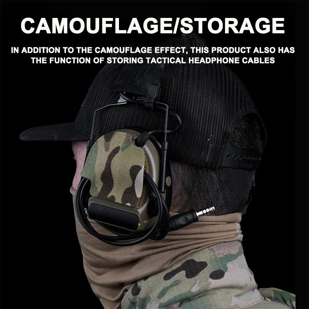 Tactical COMTAC Series Headset Stickers Airsoft Headphone Cable Storage Sticker Hunting Paintball Shooting Accessories