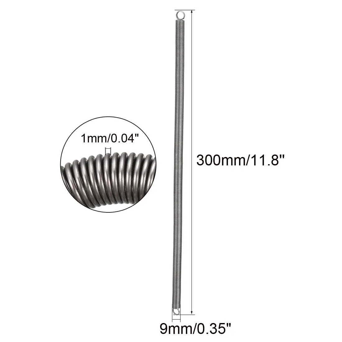 1/2Pcs Extension Spring 1-1.4mm Wire Diameter 5-16mm OD 300mm Free Length Spring Steel Small Dual Hook Extension Tension Spring