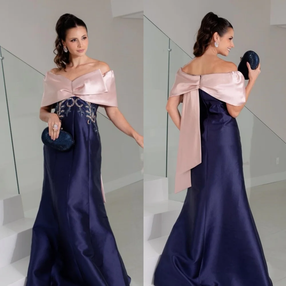 

Customized Fashion Sexy Beading Sequined Pleat Mermaid Off-the-shoulder Long Dresses Bespoke Occasion Dresses Sizes Available