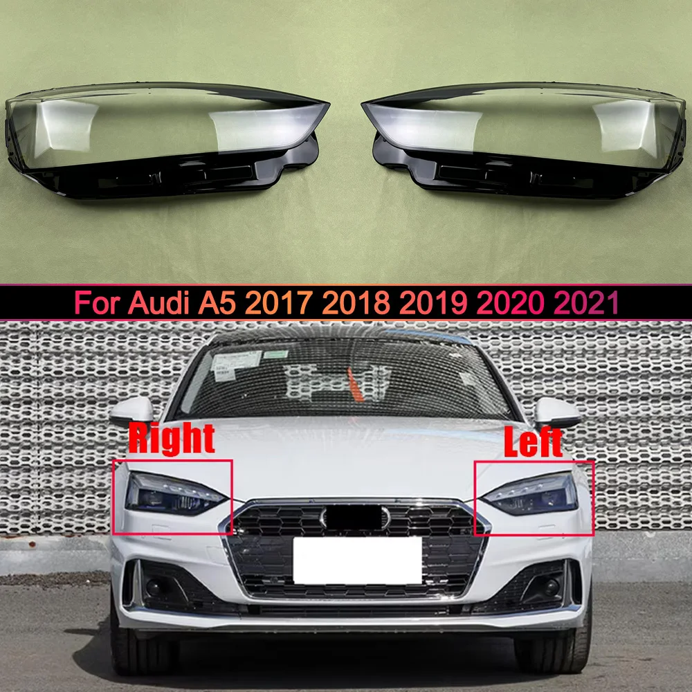 ヘッドランプキャップアウディ-a5-2017-2018-2019-2020-2021-車のフロントヘッドライトカバーレンズヘッドランプ透明ランプシェードランプシェルマスク