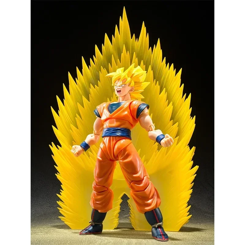 Bandai Genuine Dragon Ball Anime Action Figure, Modelo de Brinquedos, Presentes, Colecionáveis, Genuíno, SUPER SAIYAN, EFEITO GOKU, Conjunto de Peças, SHF