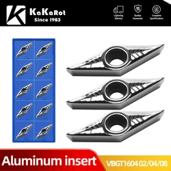 Kakarot Aluminum Insert VBGT110302 AK H01 VBGT 110304 VBGT110308 VBGT160402 160404 160408 Turning Tools For AL CNC Lathe Cutter