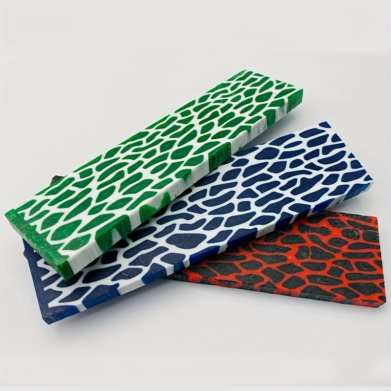 130*40*8MM 1 Uds tablero de Material de resina con patrón de jirafa colorida-adecuado para agarre de mango de cuchillo-fabricación de parches DIY