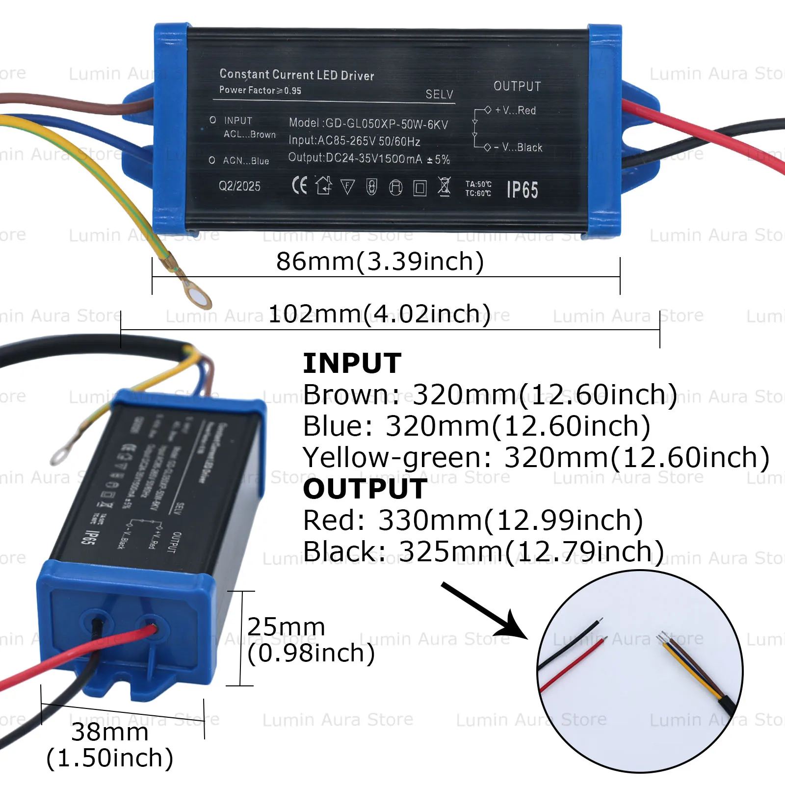 Image 5: 50W étanche IP65 1500mA DC24-35V LED Stable courant Constant alimentation pilote SELV projecteurs LED transformateur d'éclairage