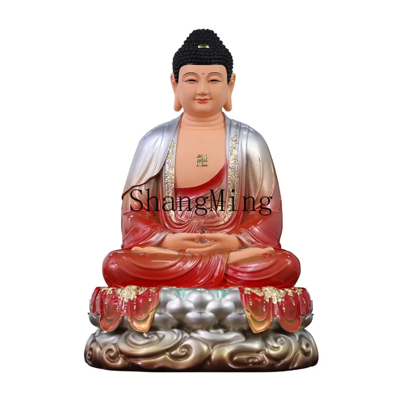

PYH wholesale offering gilt Buddha red clothes Amitabha household sand gold pharmacist Buddha statue