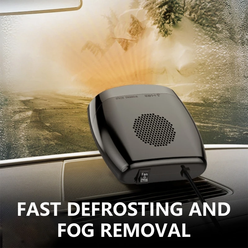 Compact Car Heater with Adjustable Speeds Efficient Defrosting & Defogging Tool Versatile Car Heater for Warmth Cooling