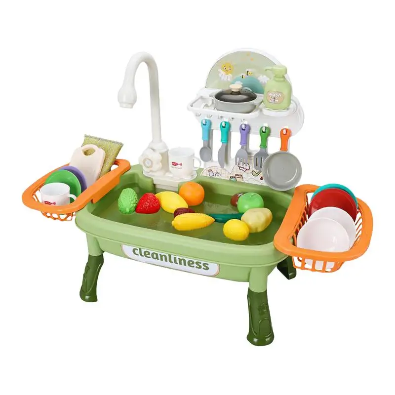 Kitchen Sink Toy For Kids Electric Sensory Water Toy Role Play Sink With Running Water Realistic Kitchen Set Toys Educational