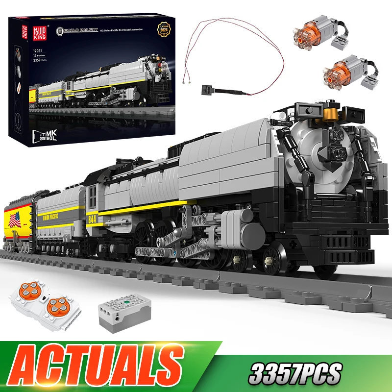 Mould King 12031 Technical Train Toys The RC& APP Union Pacific 844 Steam Locomotive Building Block Brick Kids Christmas Gift