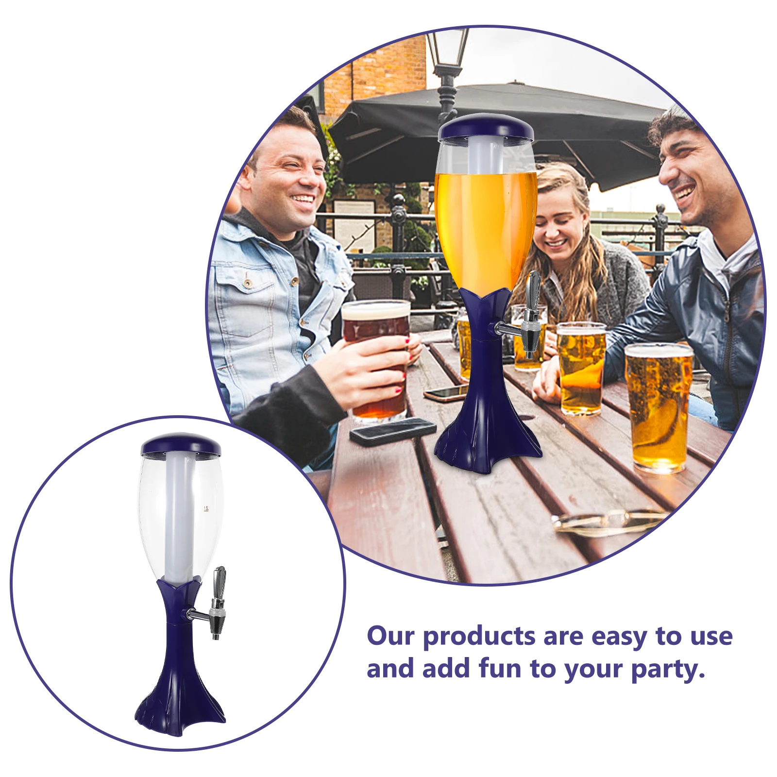 

1pc 1.5L Beer Dispenser Faucet Bottle Beverage Serving Container Home Bar Camping Food Grade Plastic Easy Pouring For
