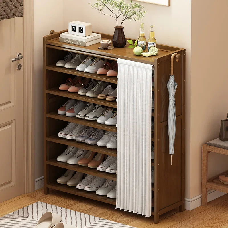 

Simple dustproof shoe cabinet, integrated cabinet, multi-layer bamboo shoe rack, household door shoe cabinet