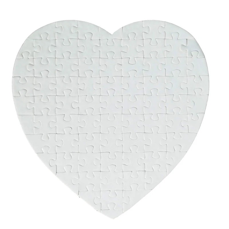 Heart Shape White Blank Jigsaw Puzzle for Heat Press Thermal Transfer Printing DIY Crafts Projects for Graduation