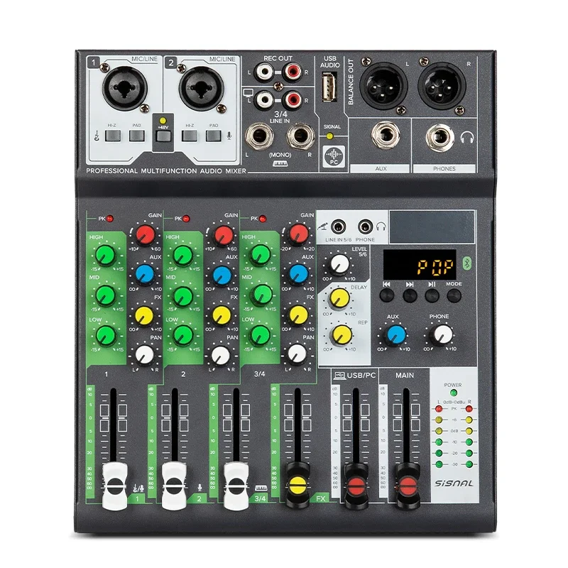 Factory Whole Portable 4 Channel Mini Audio Mixer Digital Effector Stereo Audio Mixer For Recording, Live Streaming