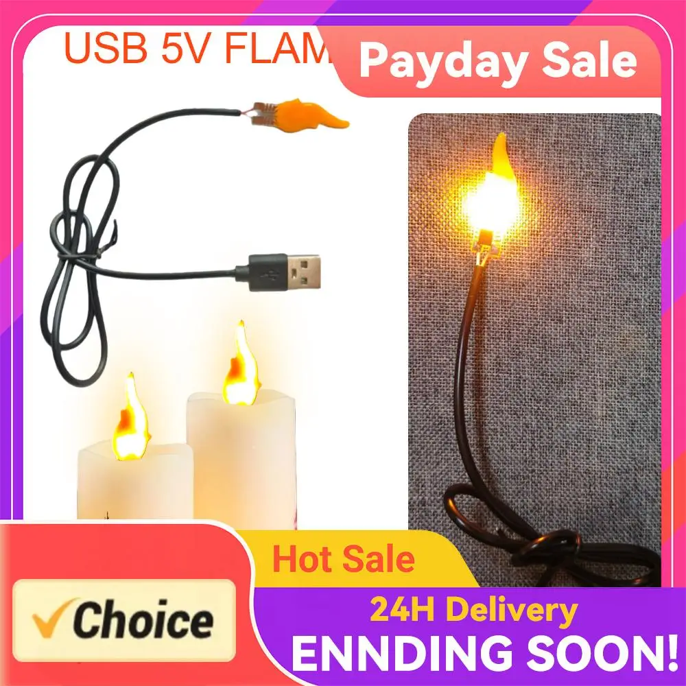 Christmas Flame Tip Lights Bulb USB 5V Candelabra Night Light Bulbs Plug and Play Design for Fireplace Holiday Party Decor