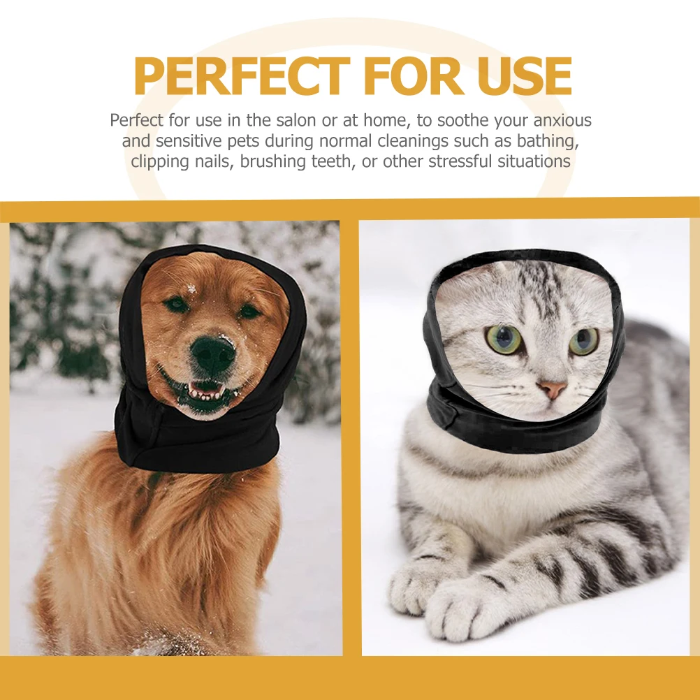 

Dog Noise-proof Muff Black Medium Size Soft Warm Pet Ear Cover Elastic Stretchable Bands for Grooming Bathing Teeth Cleaning