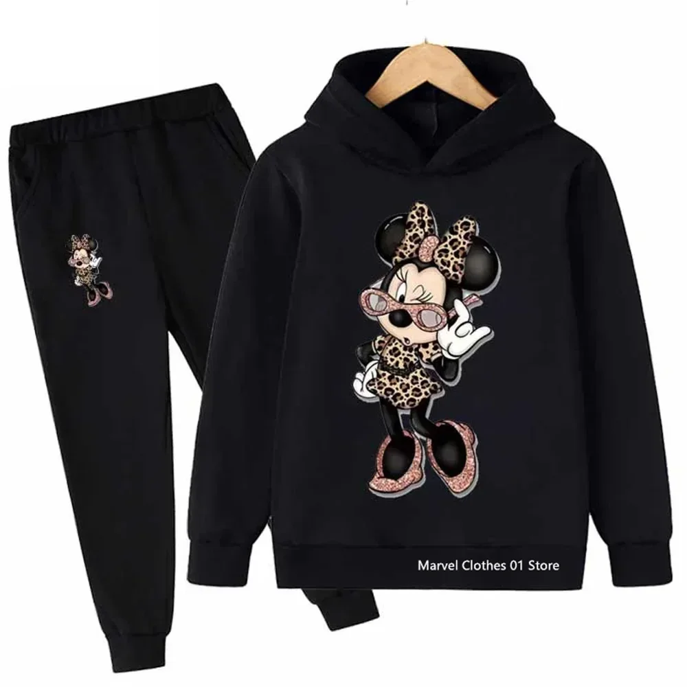 Children Baby Minnie Mouse Hoodies Boys Girls Clothing Sets Spring and Autumn Kids Long Sleeve Sweatshirt+Pants Casual Outfit