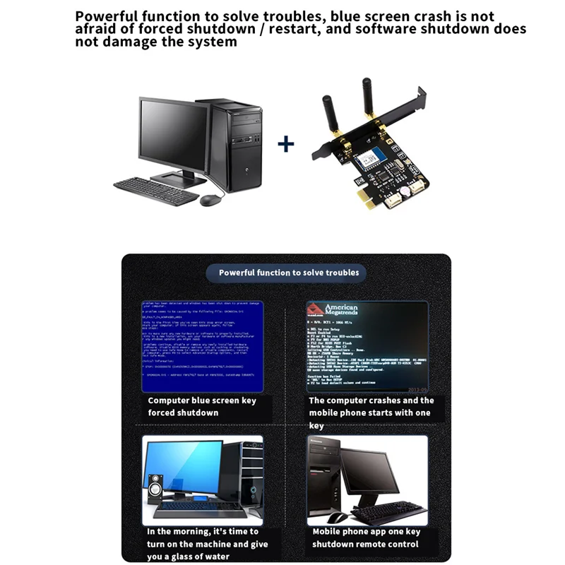 Interruptor de Reinicio de energía Wifi para ordenador, tarjeta PCIe para PC, Control remoto por aplicación, compatible con Google Home,MINI tarjeta, Tuya