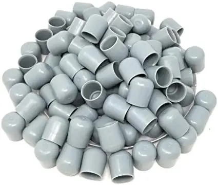 

Grey Folding Chair Leg Caps 100 PACK, 7/8" Furniture Glides Protect Floors, Easy Install, Replacement