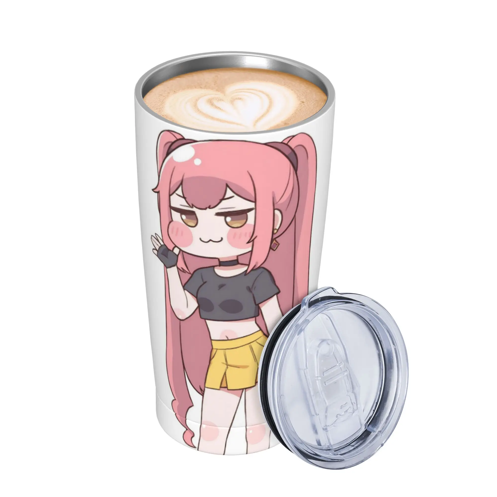Trickcal C-Chibi Go Games Tumbler Vacuum Insulated  Coffee Cups with Lid Straw Smoothie Tea Mugs Hot Cold Drink 20oz