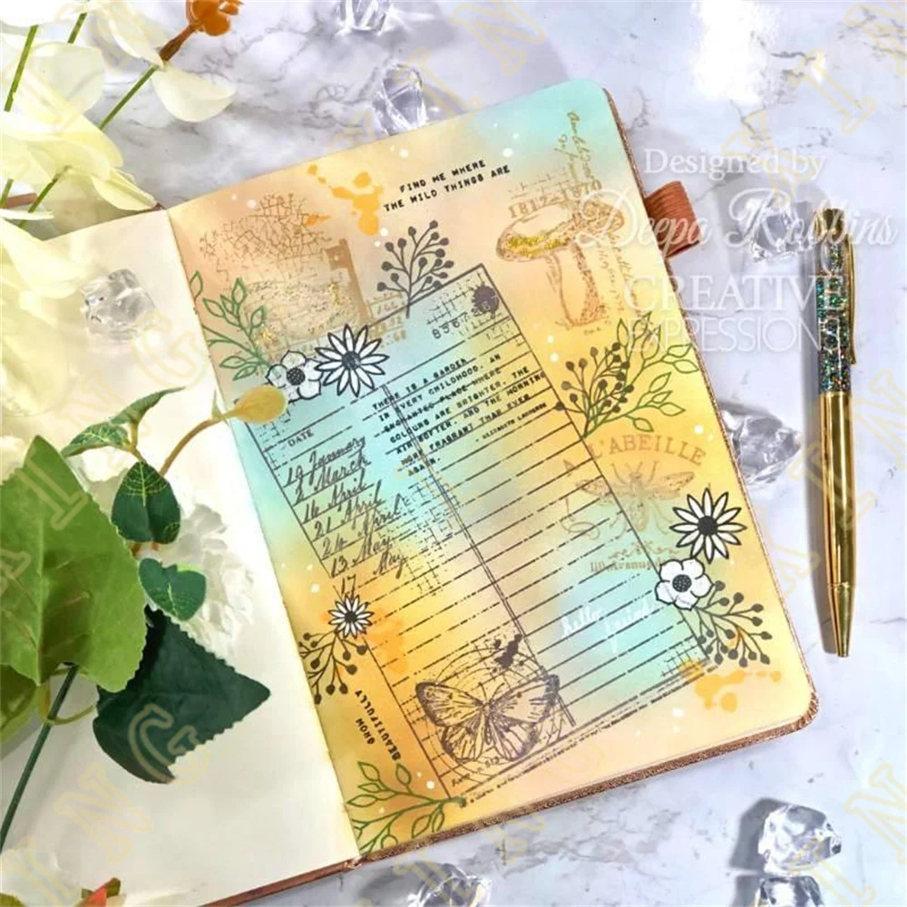 Nowy dziennik Notatki Swirly Tapeta Wyczyść znaczki Szablon Scrapbooking Zrób kartę albumu na zdjęcia DIY Wytłaczanie papieru Rzemiosło