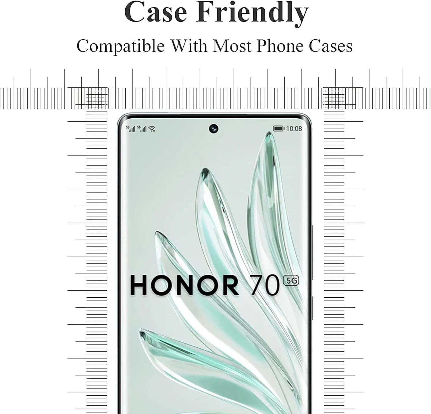 زجاج منحني لهاتف Honor 70 واقي شاشة زجاجي