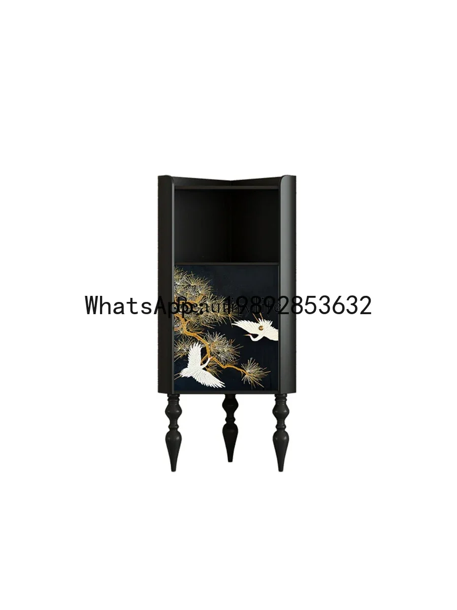 QQ GG8New Chinese Style Pine Style Heyun Solid Wood Corner Triangle Cabinet Decorative Storage Cabinet