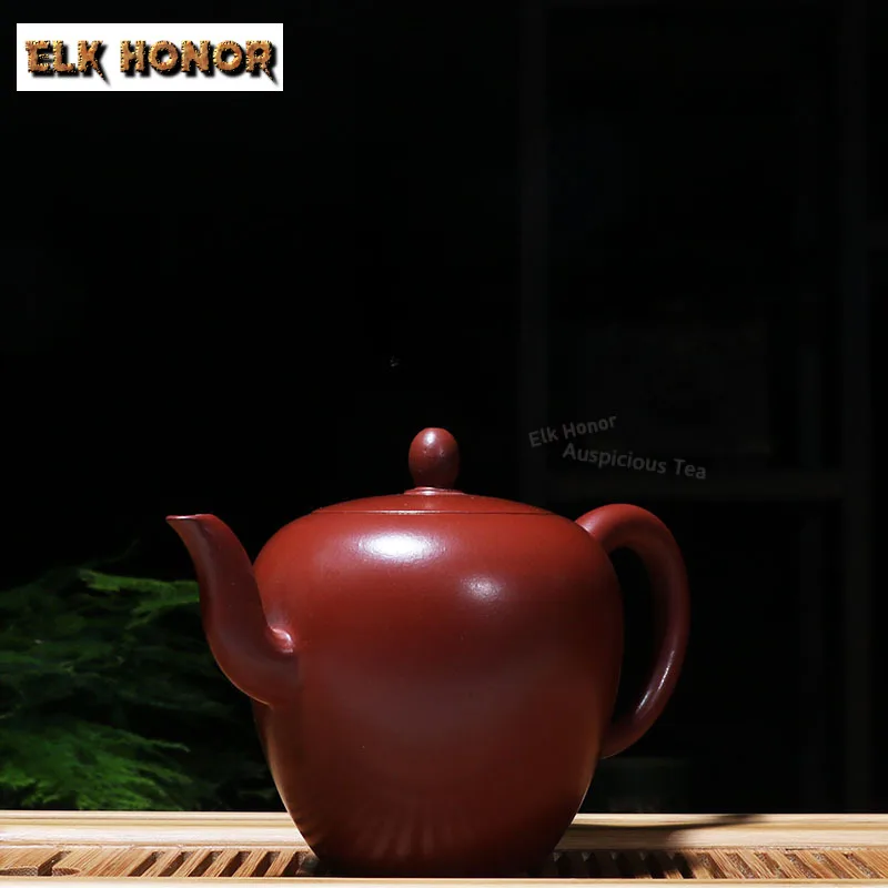 

Чайник из исинской фиолетовой глины 250 мл, ручной работы, с декоративным изгибом, из необработанной глины Дахунпао, с инфузером, китайский чайный набор из чайной керамики цзыша