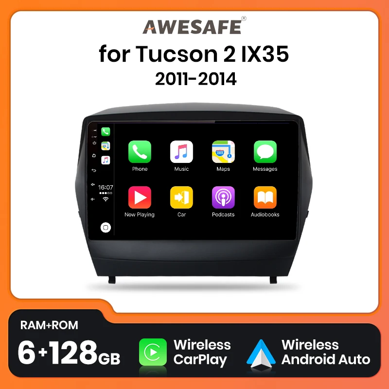 AWESAFE PX9 Plus Car Radio For Hyundai Tucson 2 ix35 2009 - 2015 wireless CarPlay Android Auto No 2 din 2din DVD