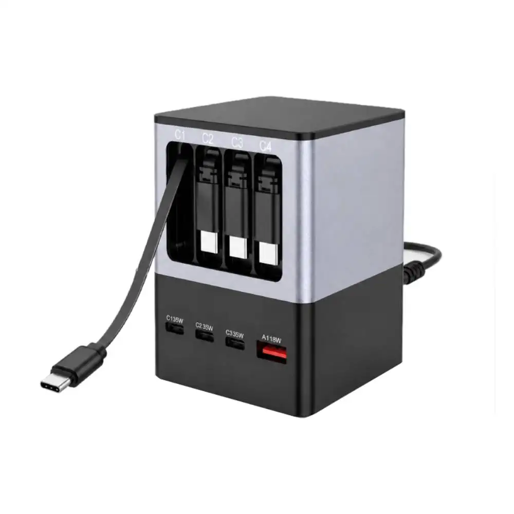GaN 110W 8-Port 7C1A Retractable Charger USB Fast Charging Desktop Dock Station for iPhone 18 17 16 15Pro Max Samsung Xiaomi