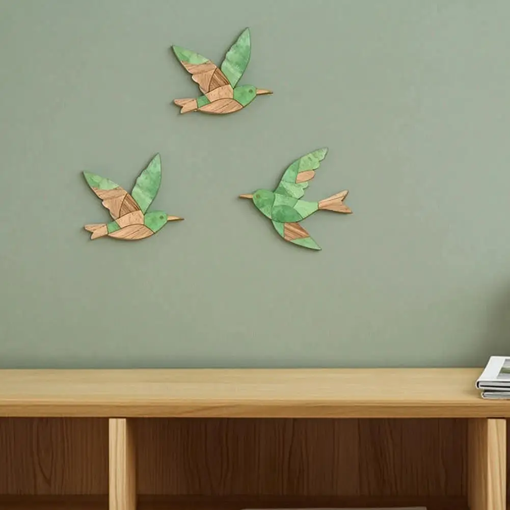 3Pcs Bird Wall Decors Unique Rustic Wooden Wall Art For Home Classroom Playroom Hanging Decorations Hanging Ornament For Room