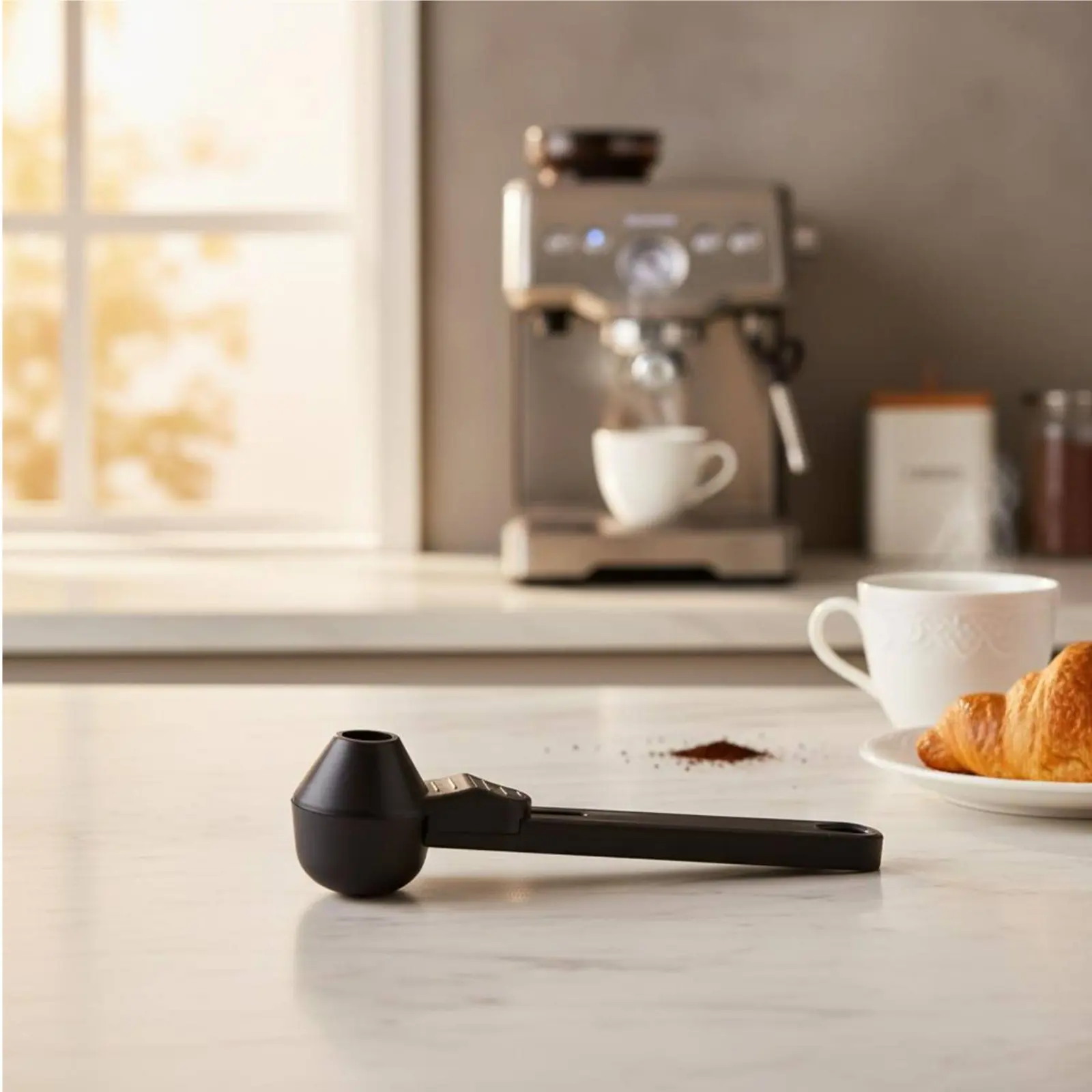 Sliding Coffee Scoop Large Capacity Long Handle Coffee Scoop Kitchen Tool Easy to Use Precise Transfer