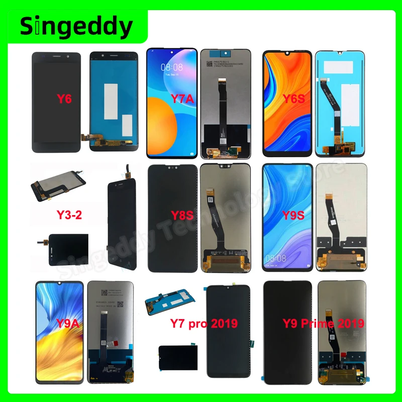 LCD Screen For Huawei, Y3 Y5 Y5-2 Y5-3 Y5P Y6 Y6-2 Y6P Y6S Y7 Y7P Y7A Y8P Y8S Y9 Y9A Y9S Pro Prim Lite 2017 2018 2019 2020 G7 G8