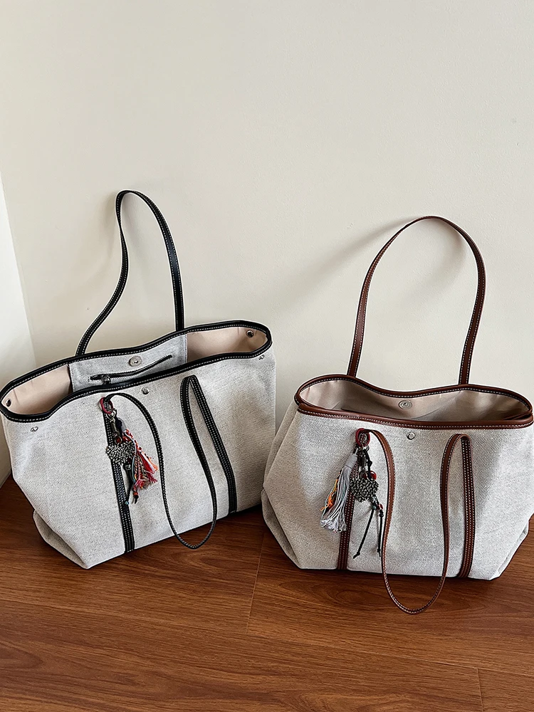 

Модная большая холщовая сумка-тоут Capaci, женская летняя сумка-тоут Faion Ins, сумка-тоут Buet ape, магнитная синяя мягкая ручка, ZATZ B...