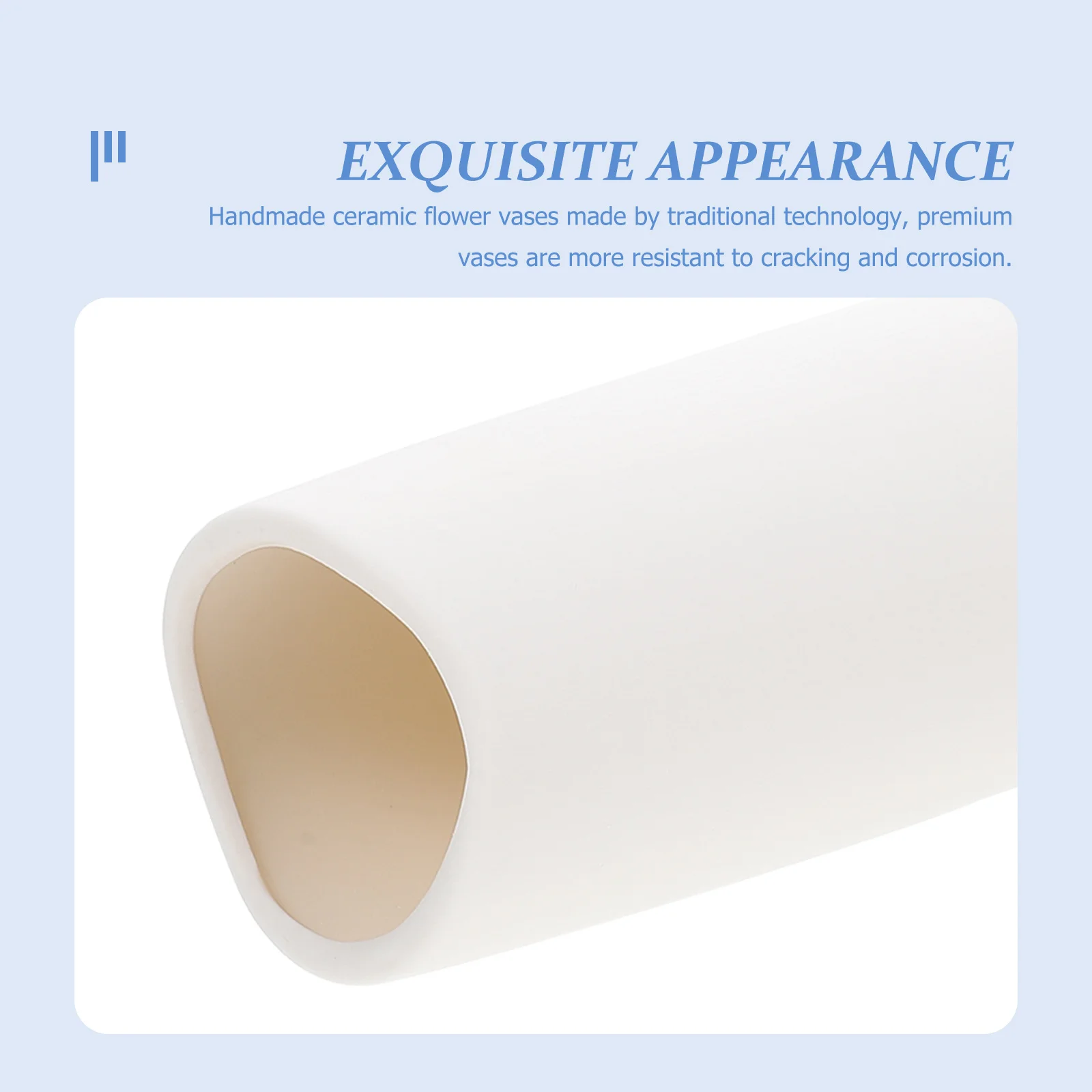 

Beavorty Ceramic Vase White Table Decor Glass Flower Holder for Dried Arrangements Living Room Home Decoration