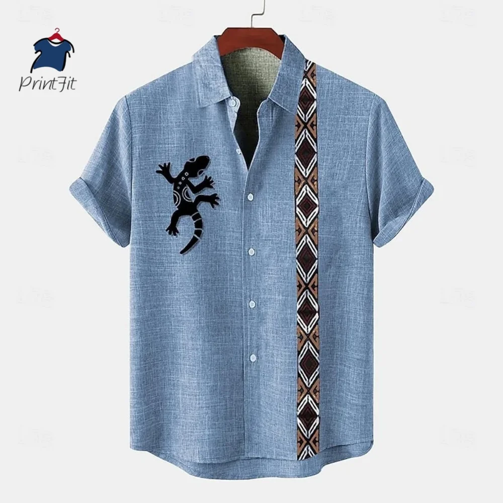 2025 New Men's 3D Casual Shirt Hawaiian Shirt Men's Summer Casual Short Sleeved Shirt Men's Clothing Breathable Shirt