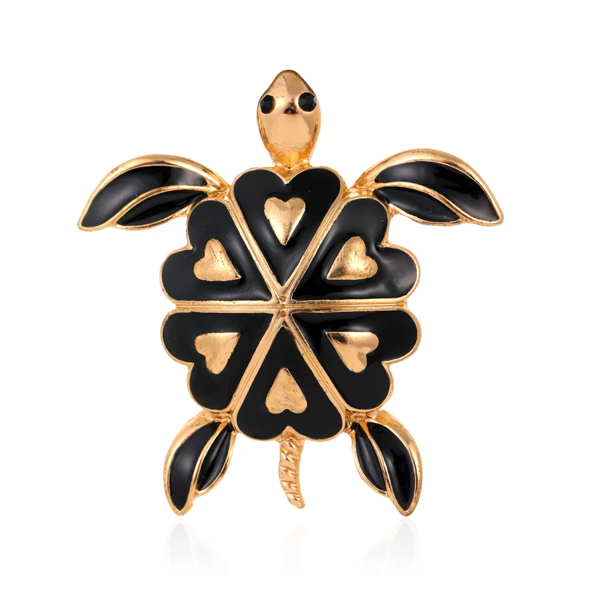 Alloy dripping love black turtle brooch niche design jewelry coat coat fixed turtle pin