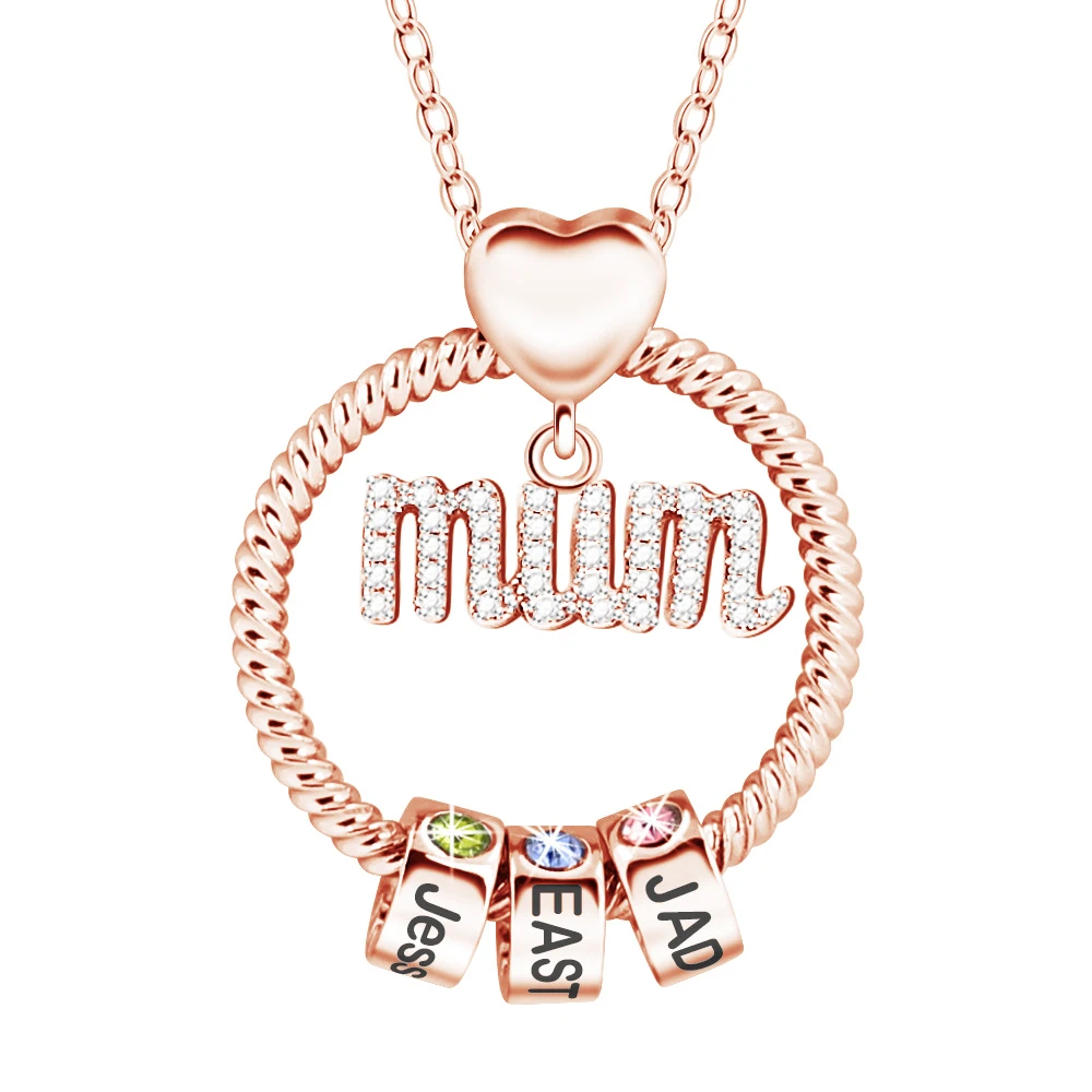 Personalisierte Familiennamen-Halskette für Maman Mamma Mama Mom Nanny GiGi Frauen-Halskette, individuelles Geschenk zum Muttertag – Detail 7
