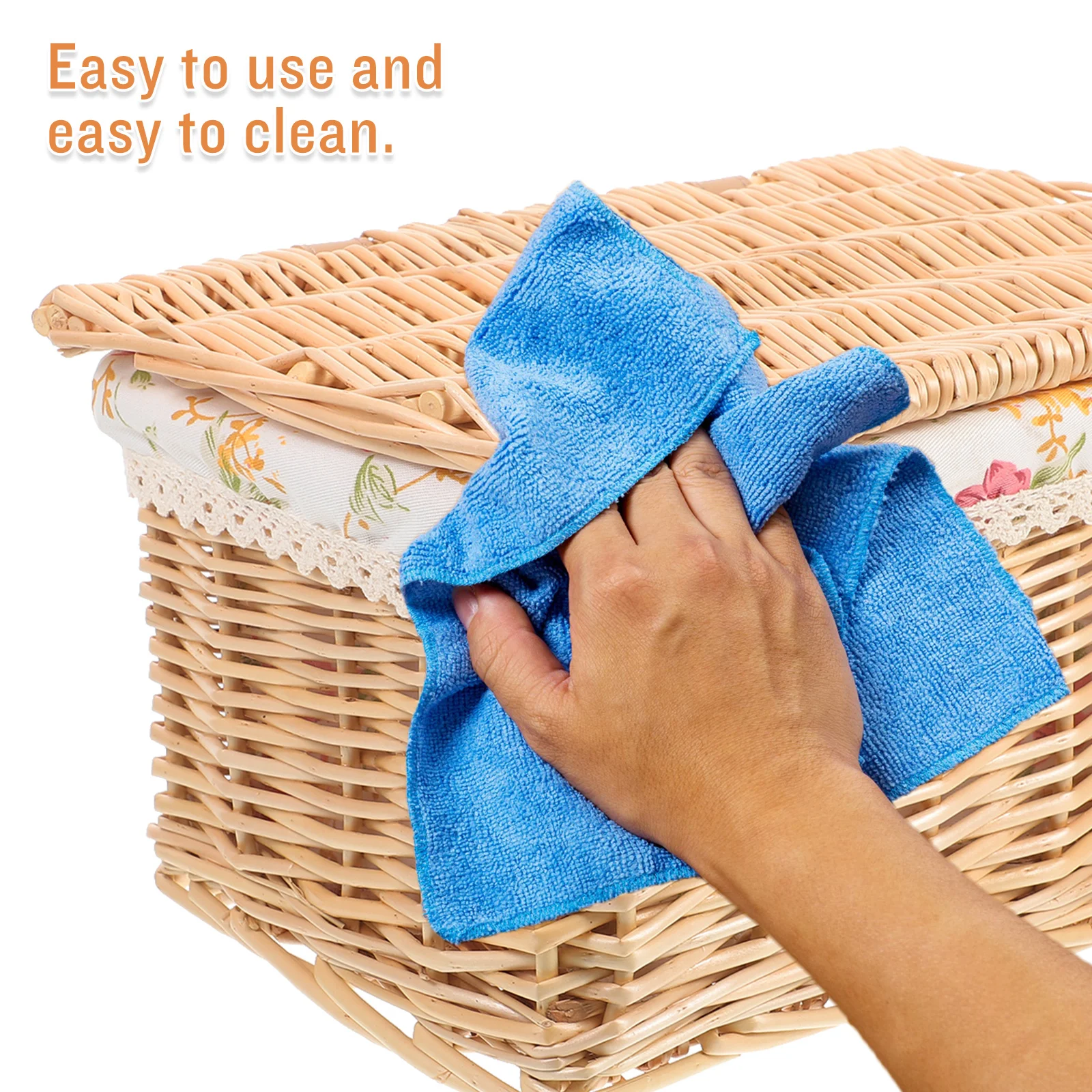 

Wicker Woven Storage Box Premium Material Organizer Large Capacity for Cosmetics Keys Pencils Home Kitchen Bedroom Living Room