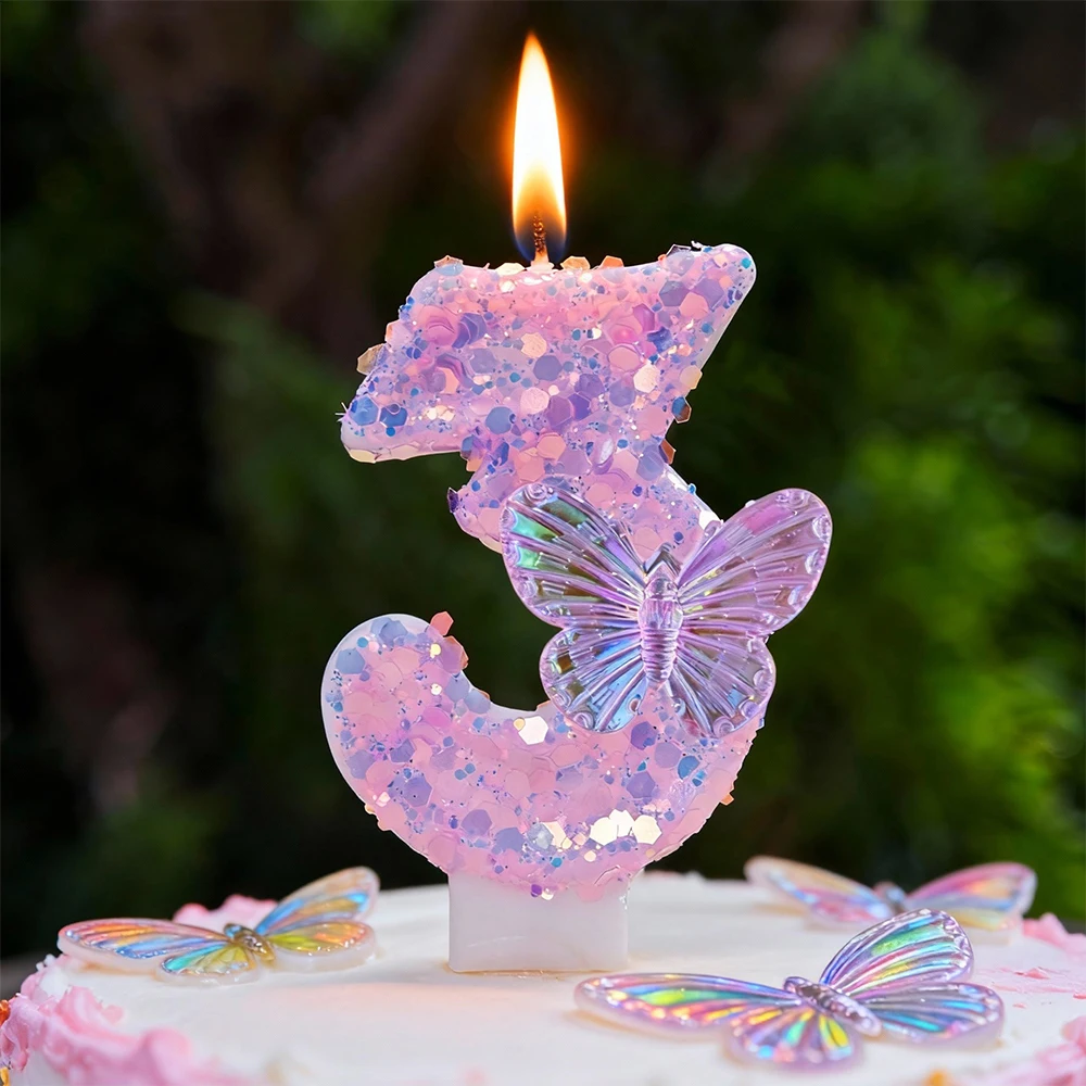 3D Schmetterlingskerze Schmetterlingsförmige Kerze Tortendekoration für Hochzeit Geburtstag Party Dekorationen Mädchen Geschenk Zubehör
