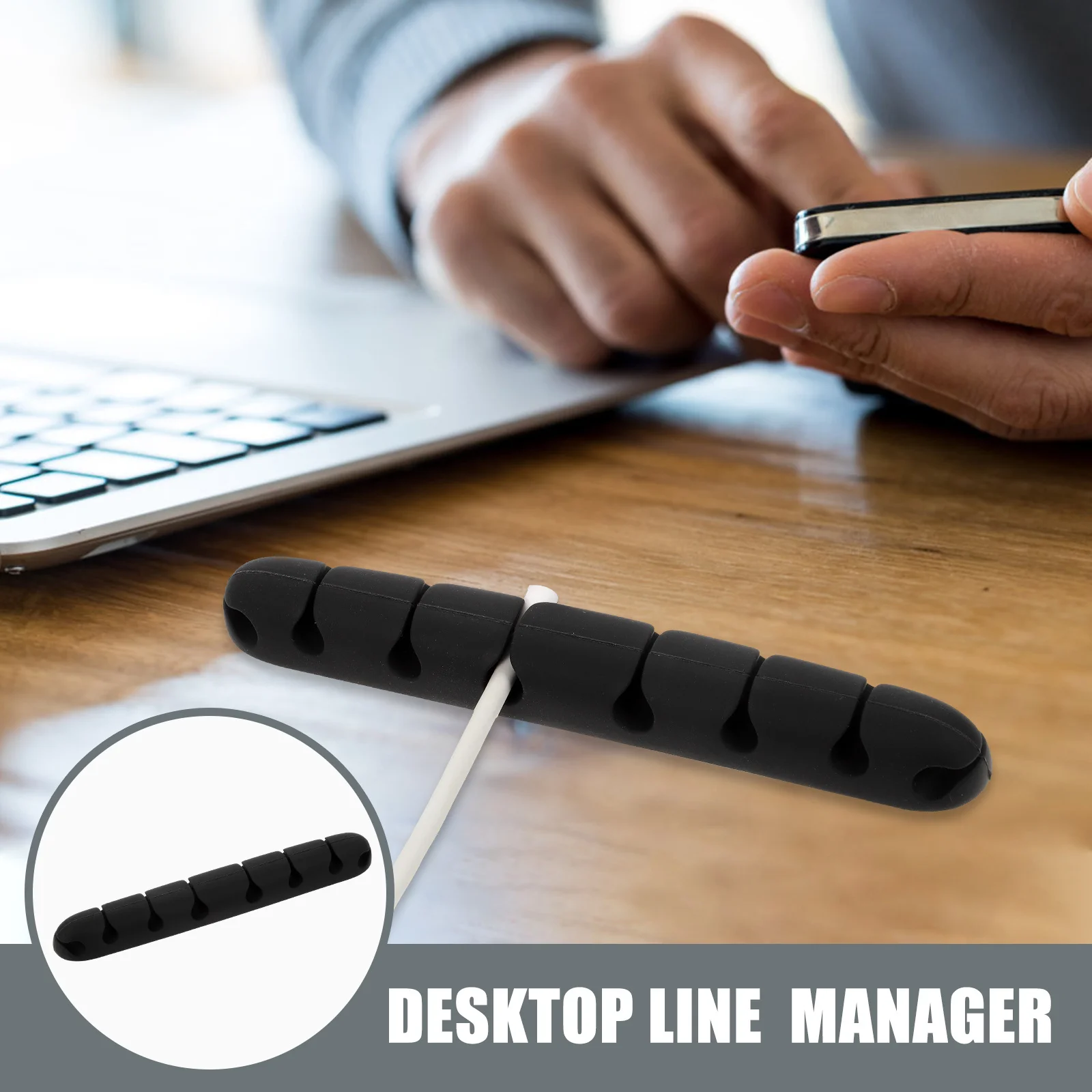 

2pcs Desktop Cable Holder 8 Slots Adhesive Cord Organizer For Charging Cables Under Desk Management Tool Wire Clips Storage