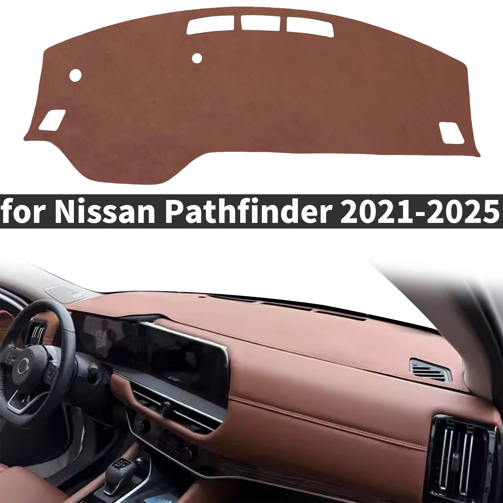 

for Nissan Pathfinder R53 SL 2025-2021 Car Accessories Dashmat Dashboard Cover Pad Protective Carpet Leather DashMat Sunshade