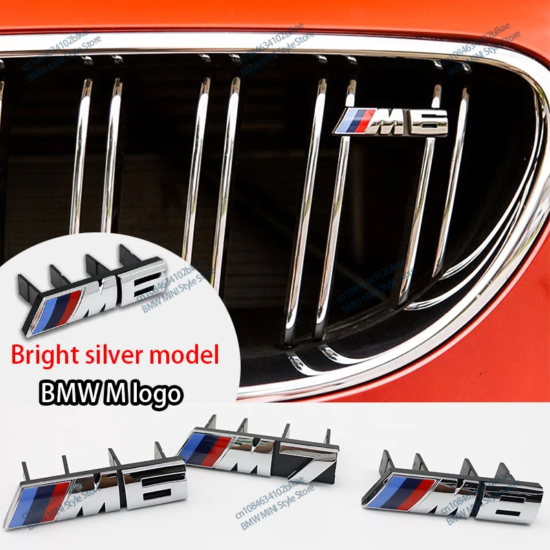 סמל קישור לגריל קדמי של רכב 3D עבור BMW M Logo M1 M2 M3 M4 M5 M6 F48 G07 G86 G80 G60 E60 E46 G01 E84 E83 F39 F10 F30 G11