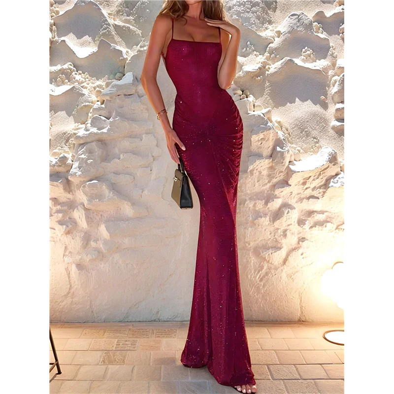 ASDS-ชุดราตรีเลื่อมประกายแม็กซี่เมอร์เมดบอดี้คอนชุดปาร์ตี้คลับอย่างเป็นทางการ