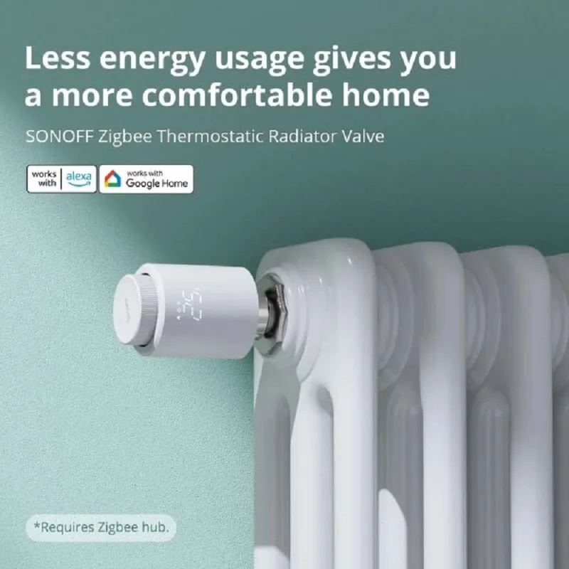 SONOFF Smart Home Trvzb Zigbee Thermostatic Radiator Valve Ewelink App Remote Control Supports Google Home Alexa Smartthings