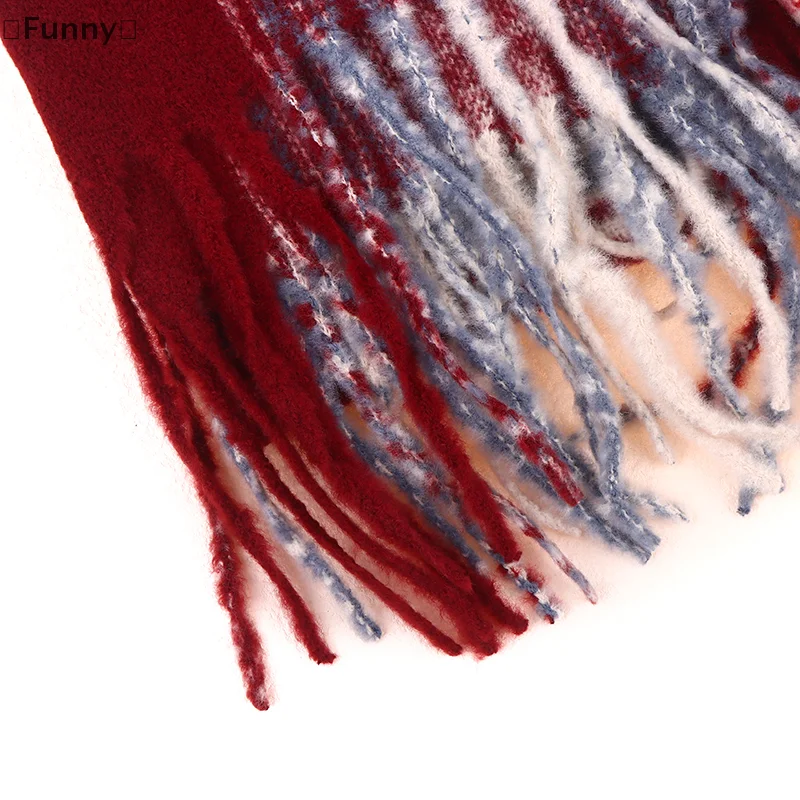 [مضحك] الشتاء سميكة الدافئة تنوعا وشاح المرأة شال ويلتف طويل شرابة Echarpe الدافئة تنوعا وشاح شال النساء