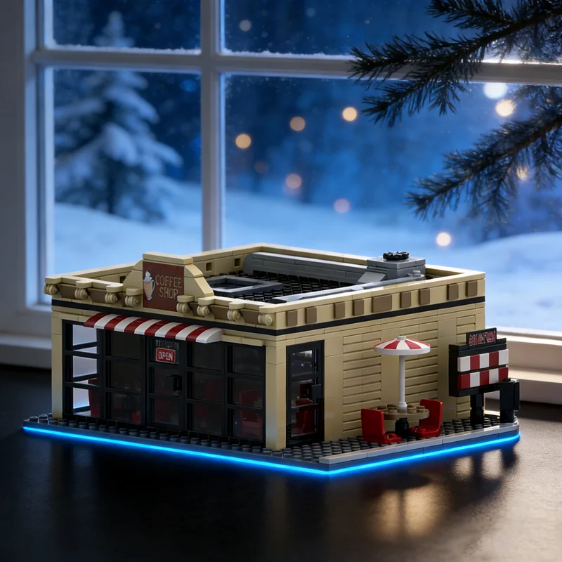 

679pcs MOC Coffee Shop Modular Streetscape Model Building Blocks Architecture Toy Assemble Creative Christmas Gift DIY Idea