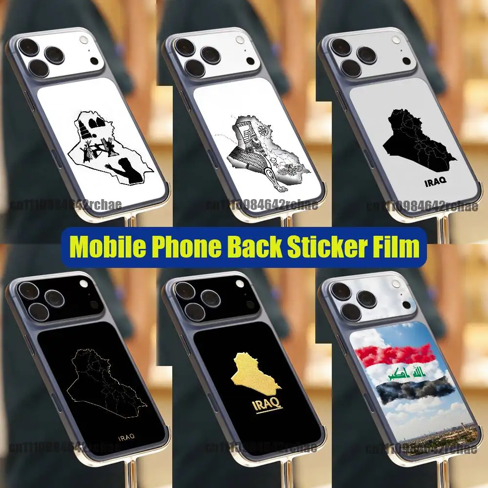 

For Republic Iraq Passport Map Phone Back Film Sticker iPhone 17 Pro Max Decal Skin Wrap DIY Custom Films Stickers Cover