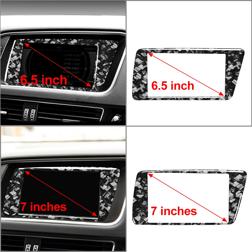 6.5Inch Navigation Screen Panel Cover Trim GPS Frame Sticker RHD For Audi Q5 2009-2018 SQ5 13-2017 ABS Epoxy Coat Soft Forged