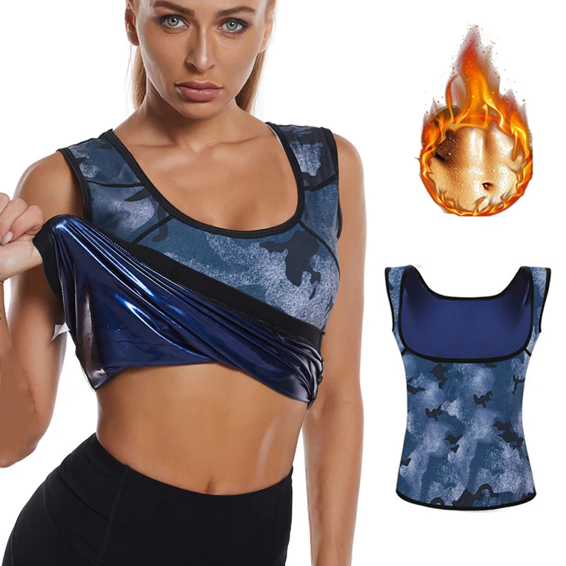 Sauna-Weste für Frauen Gewichtsreduktion Workout-Top Heißes Schwitz-Tanktop Fitness-Korsett-Top Schlankheits-Bodyshaper Sport Fettverbrennung Shapewear